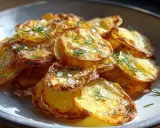 Krispiga, gyllene skivor av grillad potatis toppas med flingsalt och färsk dill. En perfekt sidorätt som passar till det mesta.