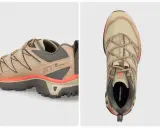 Buty Salomon XT-6 Expanse w kolorze beżowym z pomarańczowymi akcentami. Idealne na szlaki, czy to Salewa, czy Salomon, te buty zapewnią komfort.