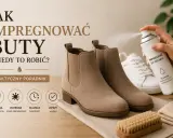 Konserwacja butów skórzanych: impregnat w sprayu chroni przed wilgocią i zabrudzeniami, zapewniając dłużą żywotność i lepszy wygląd obuwia.