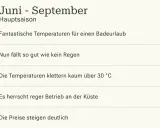Juni-September: beste Reisezeit Algarve für Badeurlaub. Fantastische Temperaturen, kaum Regen. Aber: reger Betrieb & höhere Preise.