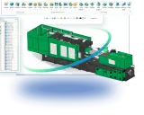 Macchina per stampaggio a iniezione in fase di progettazione, con interfaccia di modellazione parametrica che mostra le opzioni di modifica della forma.