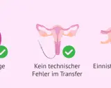 Hochwertige Embryos und kein technischer Fehler im Transfer sind wichtig. Eine Einistungsstörung kann das verhindern.