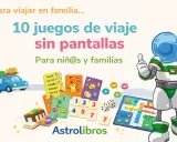 Astronauta sonriente anima a disfrutar de juegos caseros para viajar en familia sin pantallas. ¡Diversión garantizada!