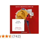 Un uomo su una scala pulisce un simbolo dorato della falce e martello, coperto di giornali. Il titolo del libro è "Nella testa del Dragone".