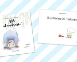 Copertine di libri: "Ada al contrario" con una bambina a testa in giù e "Il pentolino di Antonino" con un personaggio stilizzato.