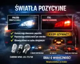 Światła pozycyjne: białe z przodu, czerwone z tyłu. Zwiększają widoczność i bezpieczeństwo na drodze, szczególnie po zmroku i w tunelu.