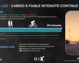 Femme courant avec écouteurs, illustration LISS cardio pour maigrir. Brûle graisses, réduit stress, préserve muscle.