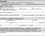 Formularz podatkowy z sekcjami B.1, B.2 i B.3, zawierający dane identyfikacyjne, adresowe i dodatkowe podatnika, w tym pole na numer identyfikacyjny REGON lub PESEL, istotne dla rozliczeń vat.