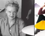 Svensk designer kvinna, Vera Wrede, med sina ikoniska lampor.