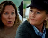 Två kvinnor, en med förvånat uttryck och blont hår, den andra med keps och en fundersam blick. Kanske en del av en kärleksfull familj.