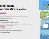Verschiedene Wasserkraftwerkarten: Speicherkraftwerke, Pumpspeicherkraftwerke und Wellenkraftwerke. Die Nutzung von Wasserkraft ist vielfältig.