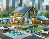 La casa del futuro è un'oasi verde con pannelli solari, auto elettriche e biciclette a ricarica wireless.