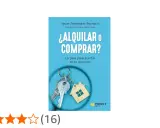 Libro "¿Alquilar o Comprar?" con llaves y llavero de casa, una guía para el mercado inmobiliario.