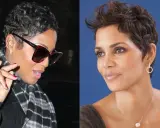 Dwie kobiety z krótkimi fryzurami pixie cut. Jedna w okularach i szaliku, druga z biżuterią.