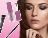Occhi magnetici con un trucco smokey eyes intenso, valorizzati da primer, ombretto liquido e matita kajal Astra.