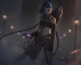 Jinx, postać z LoLa, która pokazuje, co to znaczy ADC w lolu. Jej broń iskrzy magią, a ona sama jest gotowa do walki.
