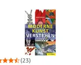 Buchcover "Moderne Kunst Verstehen" von Sam Phillips, mit einem metallischen Hasen und bunten Kunstwerken.