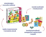 Gra "Co za emocje!" to emocje zabawy dla dzieci, rozwijająca wyobraźnię i ucząca rozpoznawania uczuć.