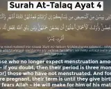 Sure 65 Vers 4: Die Wartezeit für Frauen, die keine Menstruation mehr erwarten, beträgt drei Monate. Schwangere Frauen warten bis zur Geburt.