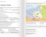Podręcznik do historii klasa 7: mapa Królestwa Polskiego z zaznaczonymi ośrodkami przemysłu i uczelniami.