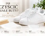 Jak wyczyścić białe adidasy? Skuteczne metody na skórę, zamsz i materiał. Szczotka, ściereczka i miseczka z płynem czekają, by przywrócić butom biel.