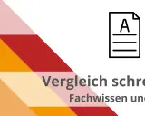 So wie schreibt man einen Vergleich? Icons von Dokumenten A und B zeigen, wie man Fachwissen und Tipps für Vergleiche nutzt.