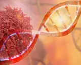 Cellula tumorale e DNA, simboli della lotta contro il cancro con l'immunoterapia oncologica.