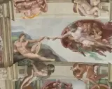 La Création d'Adam dans la Chapelle Sixtine. Photos interdites pourquoi ? Pour préserver ces fresques divines de la lumière et de l'humidité.