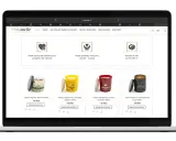 Strona sklepu internetowego z ręcznie robionymi świecami sojowymi. Idealne tło do ulotki promującej naturalne produkty.