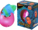 Różowe jajko z wykluwającą się rybką i pudełko zabawki "Fish Egg".