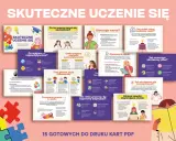 Ilustracja przedstawia kolaż grafik i tekstu na temat skutecznego uczenia się, z elementami puzzli.