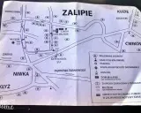 Mapa Zalipia z zaznaczonymi atrakcjami: malowane zagrody, kapliczki, muzeum, dom Malarek. Idealna do zwiedzania!