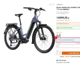 Niebieski rower elektryczny Haibike Trekking 7.5 Low. Wybierz odpowiedni rozmiar ramy roweru, aby dopasować go do swojego wzrostu.
