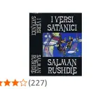 Copertina del libro "I versi satanici" di Salman Rushdie, con un'illustrazione astratta e figure stilizzate.