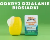 Żółte mydło z pianą i opakowanie "Mydło Siarkowe z Aloesem". Odkryj działanie siarki w pielęgnacji.