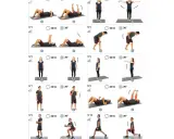Guide d'exercices avec haltères à la maison : mouvements au sol, debout et fentes pour un entraînement complet.