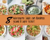 8 leckere, kalorienarme Salate zum Abnehmen: Couscous, Brokkoli, Gurke, Bohnen, Pasta, Wassermelone, Kartoffeln und mehr.
