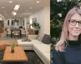 Ideas para un salón comedor moderno y acogedor, con sofá blanco, mesa de centro de madera y un elegante comedor.