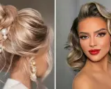 Eleganckie fryzury na wesele jako gość: upięcie z perłami i hollywoodzkie fale.