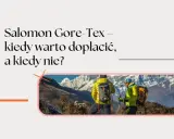 Dwóch turystów w górach, jeden z plecakiem, drugi z kijkami. Ich kurtki z membraną Gore-Tex chronią przed zimnem i wilgocią.