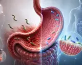 Il batterio Helicobacter pylori causa infiammazione e gonfiore addominale, con sintomi come dolore e nausea.