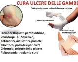 Trattamento conservativo per ulcere venose: bendaggio allo zinco e compressivo, farmaci e chirurgia.
