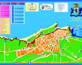 Mappa di Vibo Valentia Tropea con indicazioni per servizi pubblici, chiese, ristoranti e porto turistico.