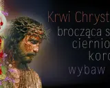 Obraz przedstawia cierniem ukoronowanego Jezusa, kielich z krwią i napis "Krwi Chrystusa, brocząca spod cierniowej korony, wybaw nas". Symbolizuje akt zawierzenia Jezusowi.