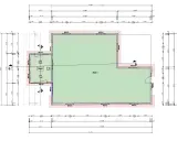 Grundriss eines Gartenhauses mit Raum 1 und Raum 3. Der Plan zeigt Maße und Details, um das Gartenhaus plan zeichnen zu können.