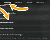 Sicherheitseinstellungen: Akkuinfo, GEO, Remote ID, Drohnenidentifikation. Hier wird die drohne id konfiguriert.