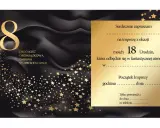 Eleganckie zaproszenie na 18 urodziny z motywem złotych gwiazd. Dowiedz się, jak napisać zaproszenie na 18 urodziny, by było wyjątkowe!
