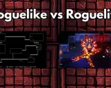 Porównanie gier: klasyczny roguelike z ASCII i nowoczesny roguelite z kolorową grafiką. Dowiedz się, roguelike co to!