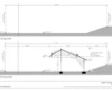 Plan de coupe projeté d'un carport, exemple pour permis de construire. Le projet modifie le terrain pour l'installation.