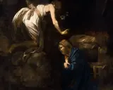 Anioł zwiastuje Maryi, klęczącej w pokorze. W tej scenie widać, że dla Boga nie ma nic niemożliwego.